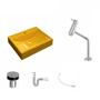 Imagem de Kit Cuba Rt49 com Torneira Pratika 1060 Metal e Válvula Click 1 Polegada B e Sifão Pvc e Flexível Co