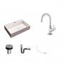 Imagem de Kit Cuba RT55 com Torneira 1198 Metal e Válvula Click 1 Polegada B e Sifão Cromado e Flexível Compac