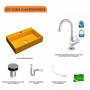 Imagem de Kit Cuba RT55 com Torneira 1198 Metal e Válvula Click 1 Polegada B e Sifão Pvc e Flexível Compace