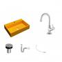 Imagem de Kit Cuba RT55 com Torneira 1198 Metal e Válvula Click 1 Polegada B e Sifão Pvc e Flexível Compace