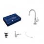 Imagem de Kit Cuba RT55 com Torneira 1198 Metal e Válvula Click 1 Polegada G e Sifão Pvc e Flexível Compace