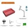 Imagem de Kit Cuba RT55 Com Torneira Pratika 1060 Metal e Válvula Click 1 Polegada B e Sifão Pvc e Flexível Co