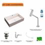 Imagem de Kit Cuba RT55 Com Torneira Pratika 1060 Metal e Válvula Click 1 Polegada e Meia e Sifão Pvc e Flexív