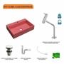 Imagem de Kit Cuba RT55 Com Torneira Pratika 1060 Metal e Válvula Click 1 Polegada e Meia e Sifão Pvc e Flexív