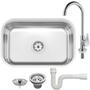 Imagem de kit Cuba Tramontina Cozinha 47x30 Ref: 94083/507+ Torneira de Mesa
