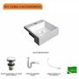 Imagem de Kit Cuba XQ355 com Válvula Click 1 1/2" com Sifão PVC e Flexível Compace