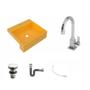 Imagem de Kit Cuba XQ395 com Torneira Luxo 1195 e Válvula Click 1 1/2 com Sifão Cromado e Flexível Compace