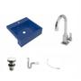 Imagem de Kit Cuba XQ395 com Torneira Luxo 1195 e Válvula Click 1 1/2 com Sifão PVC e Flexível Compace