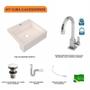 Imagem de Kit Cuba XQ395 com Torneira Luxo 1195 e Válvula Click 1 1/2 com Sifão PVC e Flexível Compace