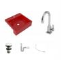 Imagem de Kit Cuba XQ395 com Torneira Luxo 1195 e Válvula Click 1 1/2 com Sifão PVC e Flexível Compace