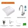 Imagem de Kit Cuba XQ395 com Torneira Luxo 1195 e Válvula Click 1 1/2 com Sifão PVC e Flexível Compace