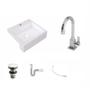 Imagem de Kit Cuba XQ395 com Torneira Luxo 1195 e Válvula Click 1 1/2 com Sifão PVC e Flexível Compace