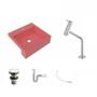 Imagem de Kit Cuba XQ395 Torneira Pratika 1060 Metal e Válvula Click 1 1/2 Polegada Sifão PVC Flexível Compace