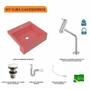 Imagem de Kit Cuba XQ395 Torneira Pratika 1060 Metal e Válvula Click 1 1/2 Polegada Sifão PVC Flexível Compace