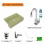 Imagem de Kit Cuba XRT55 com Torneira Luxo 1195 e Válvula Click 1 1/2 com Sifão Cromado e Flexível Compace