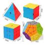 Imagem de Kit Cubo Mágico Moyu 4 peças Megaminx Pyraminx Square 1 Skewb R+ D Profissional Colorido Original Magic Cube