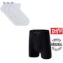 Imagem de Kit Cueca Boxer Plus Size Masculino Trifil - Tam.GG2 - Cor:Preto + Kit 3 Meias Sapatilha Tamanho:39 - Cor:Branco