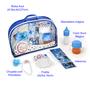 Imagem de Kit Cuidados com Bebê azul Acessórios para Boneca -001008- Fralda Mamadeira Bolsa Infantil ED! Brinquedos