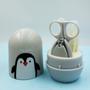 Imagem de Kit Cuidados Higiene Bebê Jogo Manicure Bebê Estojo Pinguim