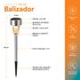 Imagem de Kit de 10 Balizadores Cromado 3000K - Luminária solar para jardim tipo Balizador Cromado - 3000K