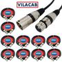 Imagem de Kit De 10 Cabos Microfone Xlr dmx Balanceado 5 Metros