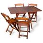 Imagem de Kit De 10 Conjuntos De Mesa Dobrável 70x110 Com 4 Cadeiras Imbuia - Tarimatã