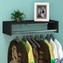 Imagem de Kit de 2 cabideiros mdf com arara e nicho 60cm