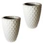 Imagem de Kit de 2 vasos coluna redondo 3D diamante em polietileno para decoração de jardim e casa 40x31