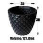 Imagem de Kit de 2 vasos cone 3D diamante em polietileno para decoração de jardim e casa de luxo 30X34