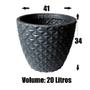 Imagem de Kit de 2 vasos cone modelo diamante 3D de luxo em polietileno com Proteção UV 34x41