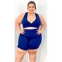 Imagem de Kit de 3 Conjuntos Short e Top Plus Size Roupa de Academia