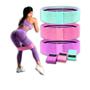 Imagem de Kit de 3 Faixas Elásticas para Exercícios com 3 Níveis de Resistência
