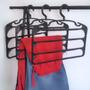 Imagem de Kit de 30 Cabides Multiuso com 3 Divisórias Para Roupa/Calça/Bermuda 37x32 cm
