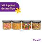 Imagem de Kit de 4 potes de acrílico 630ml com tampa herméticos - Tüd