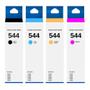 Imagem de Kit De 4 Refil Tintas T544 para Impressora L3150 L3110 L3160 3150 3110 3160 Compatível