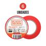 Imagem de Kit de 6 Fitas Isolantes 10m x 18mm Vermelha Black+Decker 