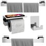 Imagem de Kit de Acessórios Para Banheiro Inox Com Adesivo 4 Pcs UN.ELG
