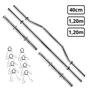 Imagem de Kit de Anilhas Ferro Fundido 40Kg + 02 Barras 40cm + 01 Barra 120cm + 01 Barra W