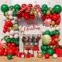 Imagem de Kit de Arco de Balões de Natal Beaumode - 160 Unidades (Vermelho, Verde e Dourado)