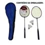 Imagem de Kit De Badminton 2 Raquetes + 2 Petecas Top House e Bolsa