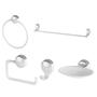 Imagem de Kit de Banheiro 05 Peças ABS Herc Linha Lavello Branco/Cromado