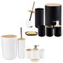 Imagem de Kit de Banheiro Conjunto Completo Lavabo 6 Peças Bambu