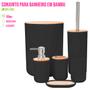 Imagem de Kit De Banheiro Lavabo Com 6 Peças Bambu Moderno Elegante