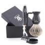 Imagem de Kit de barbear Haryali London 3 Edge Safety Razor com escova e suporte