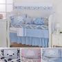 Imagem de Kit de berco masculino e feminino nuvem de amor principe e princesa com 12 pçs com saia e protetor