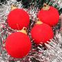 Imagem de Kit De Bolas De Natal Em Camurça Vermelha 6CM Para Árvore Natalina - Decoração Enfeites
