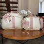 Imagem de Kit de Bolsa e Frasqueira Maternidade Lyssa Baby Marfim e Rosé