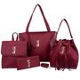 Imagem de kit de bolsas feminina contem 4 lindas bolsas bolsa sacola, bolsa transversal, carteira de mao