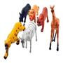 Imagem de Kit de Brinquedos Safari 6 Animais de Borracha Tigre, Girafa, Leão, Zebra e Elefante Diversão Garantida!