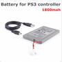 Imagem de Kit De Cabo Usb Com Bateria Recarregável 1800mah Compatível Controle Dualshock Playstation 3 Ps3